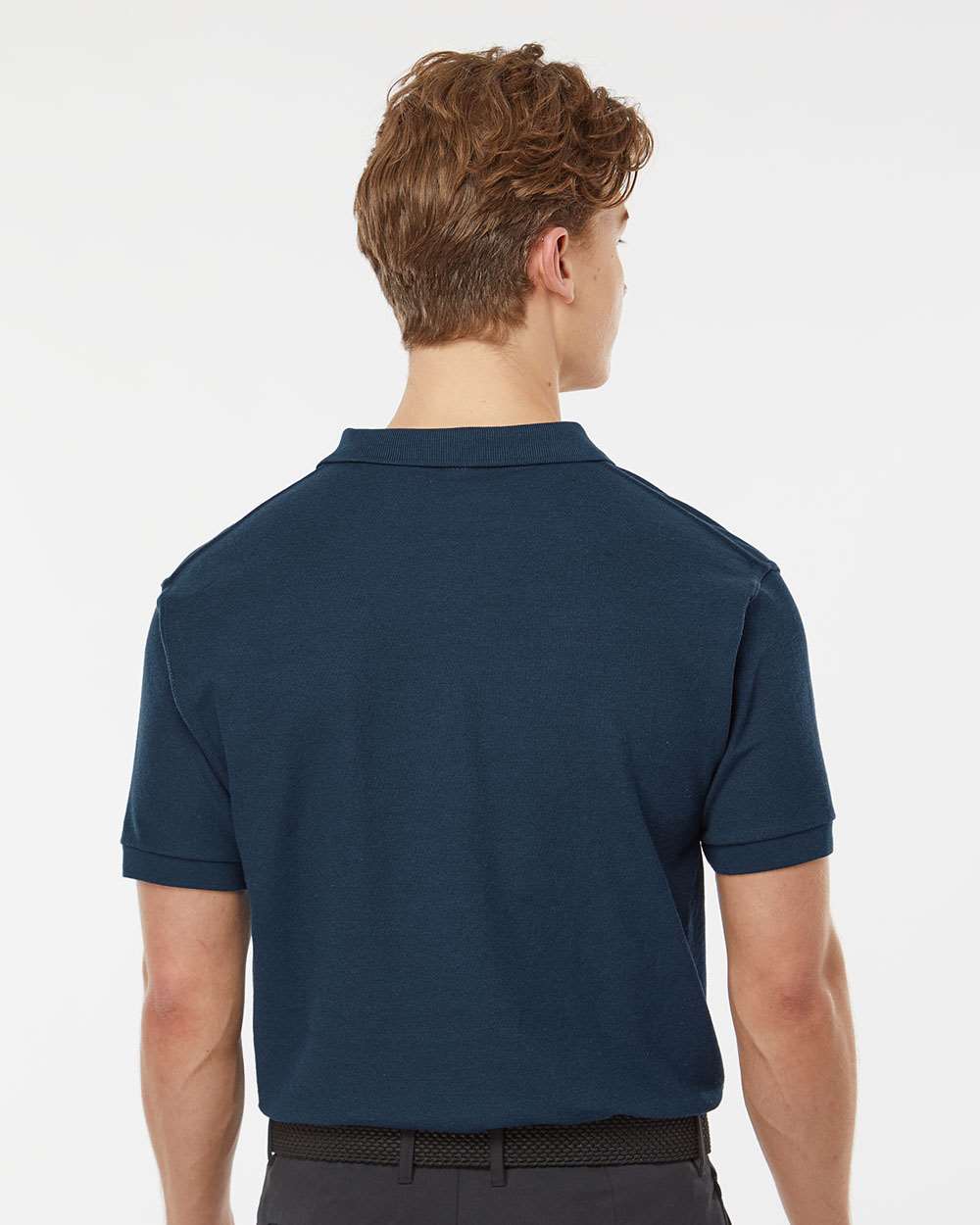 Men's 50/50 Sport Pique Polo - OnModelBack - B10559653 - Navy