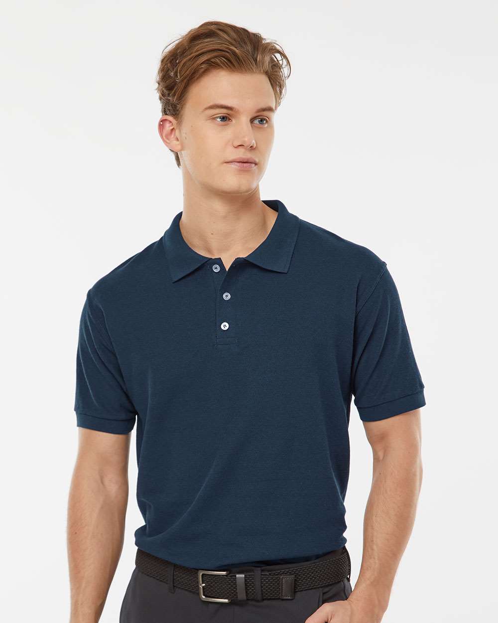 Men's 50/50 Sport Pique Polo - OnModelFront - B10559653 - Navy