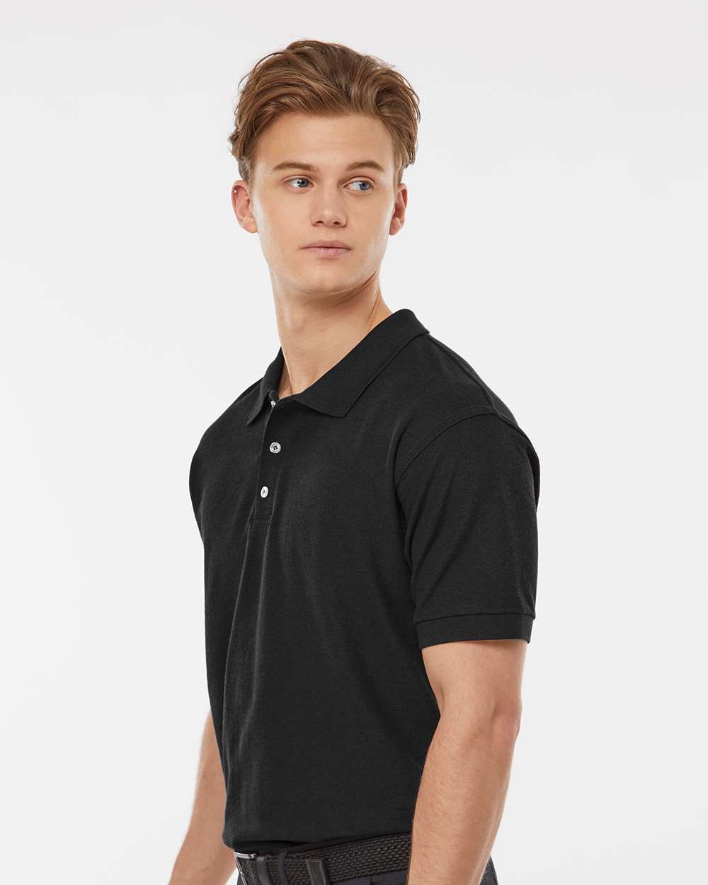 Men's 50/50 Sport Pique Polo - OnModelSide - B10559503 - Black