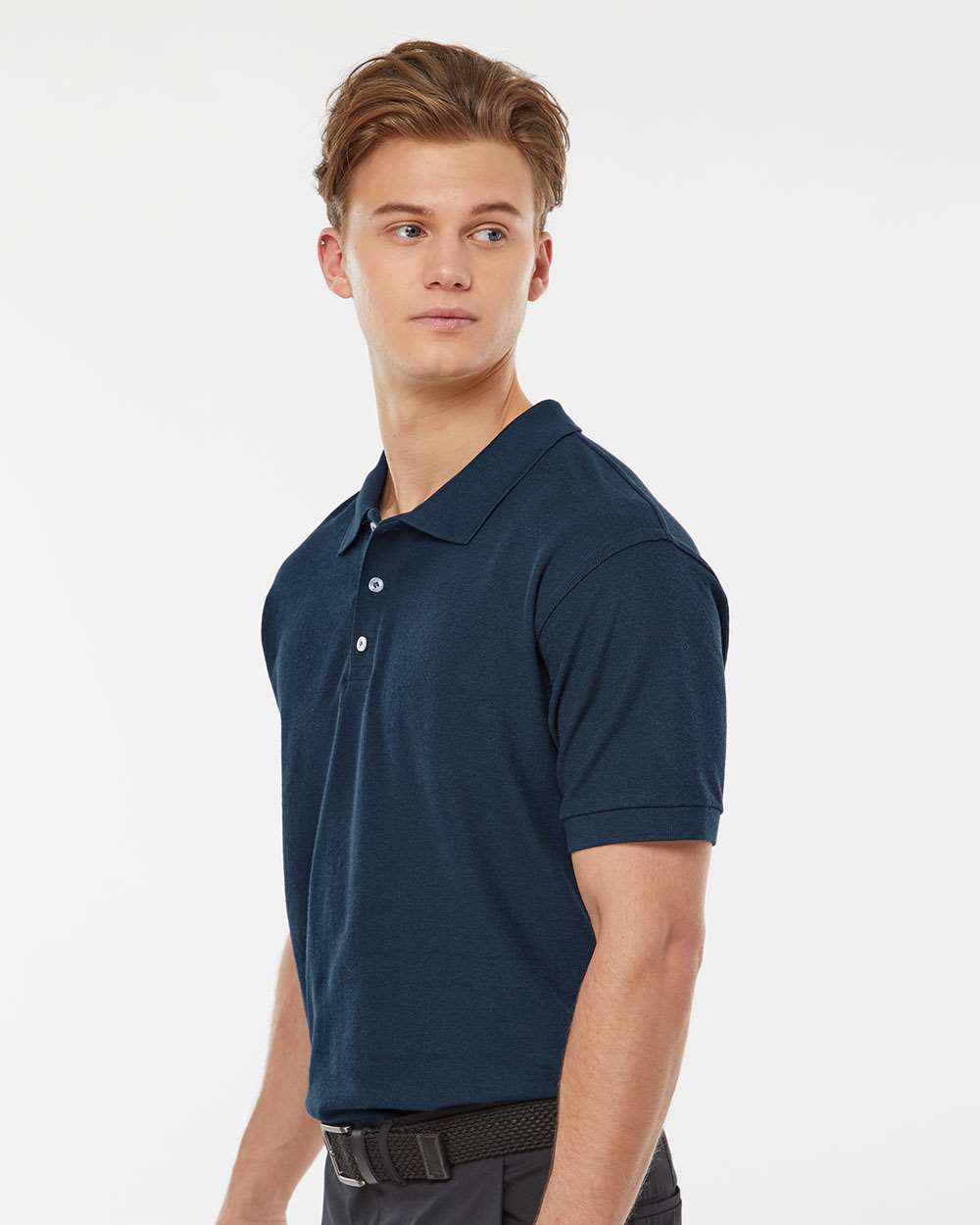 Men's 50/50 Sport Pique Polo - OnModelSide - B10559653 - Navy