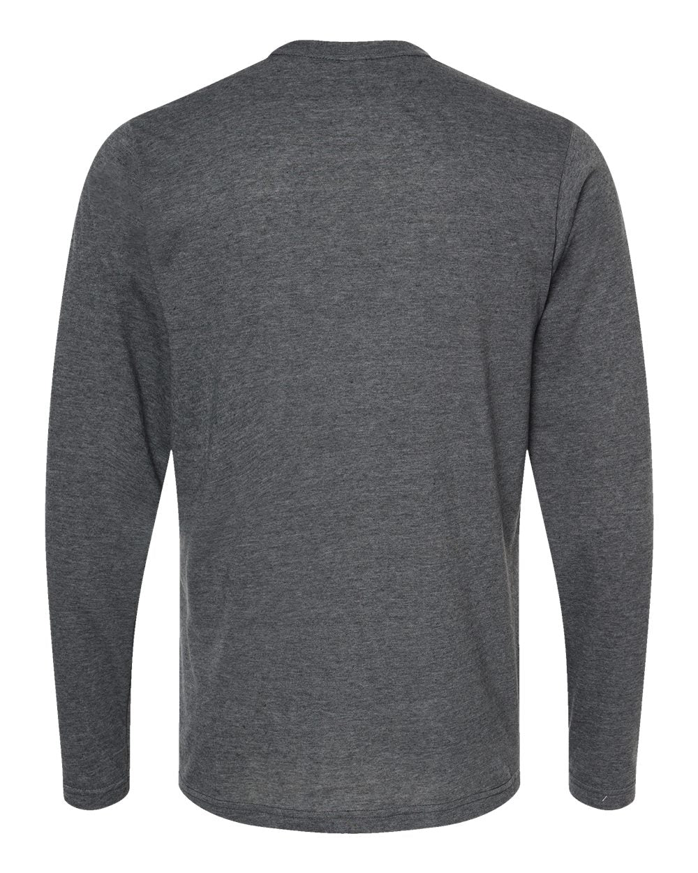 Unisex Poly-Rich Long Sleeve T-Shirt - Back - B30059592 - Heather Charcoal
