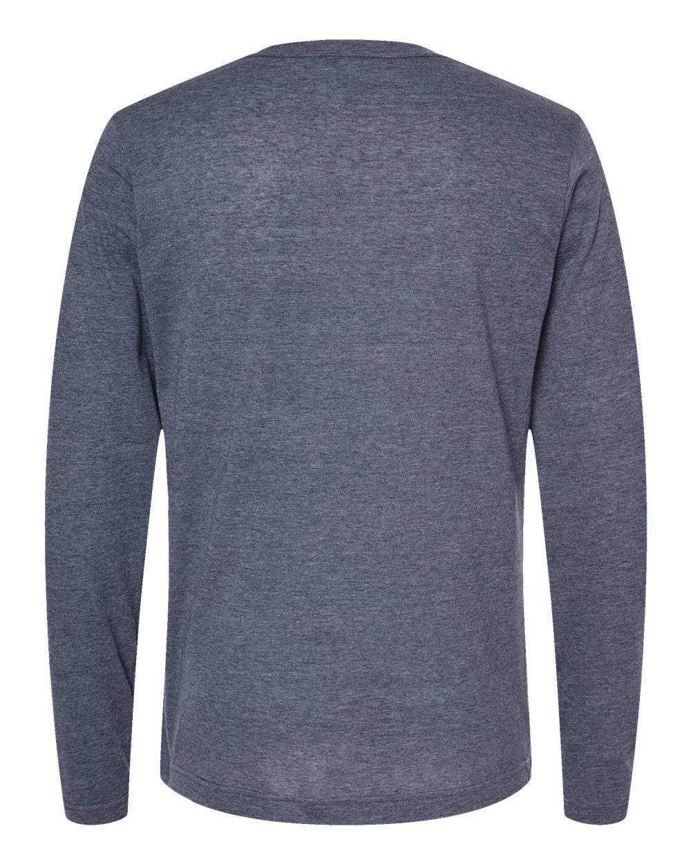 Unisex Poly-Rich Long Sleeve T-Shirt - Back - B30059652 - Heather Navy