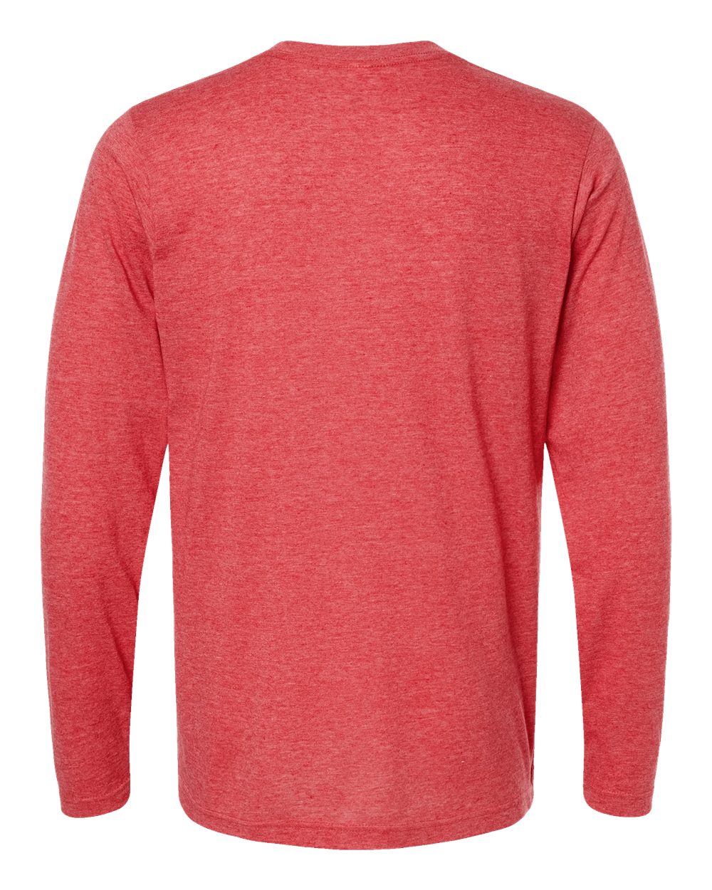 Unisex Poly-Rich Long Sleeve T-Shirt - Back - B30059702 - Heather Red