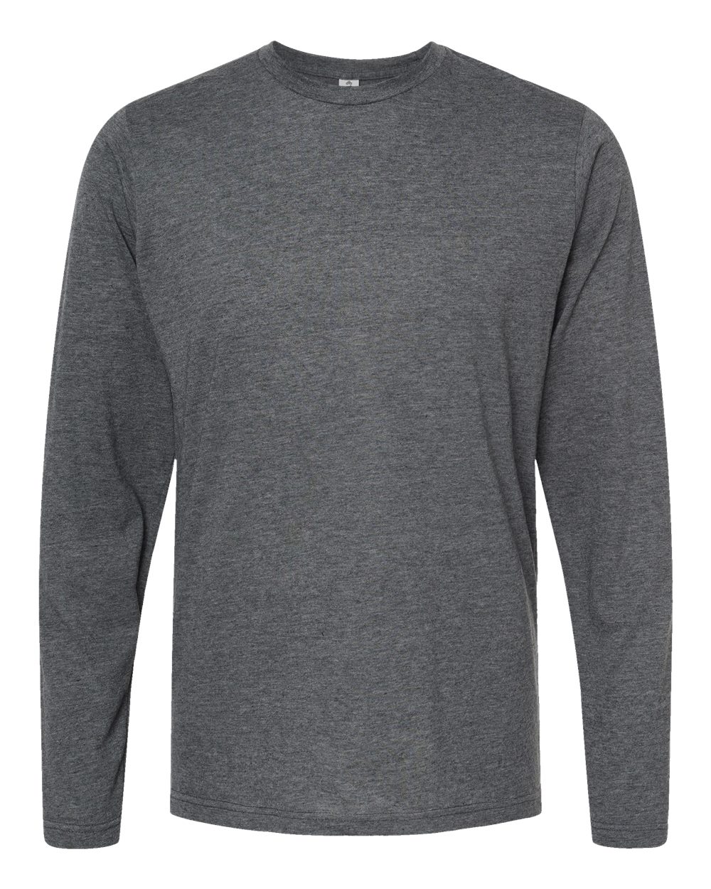 Unisex Poly-Rich Long Sleeve T-Shirt - Front - B30059592 - Heather Charcoal