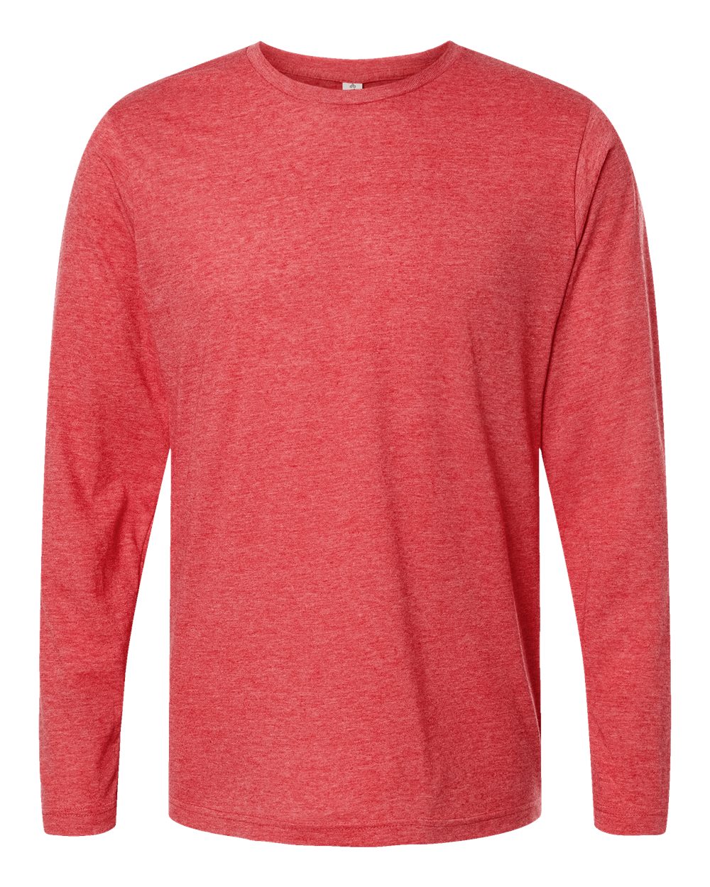 Unisex Poly-Rich Long Sleeve T-Shirt - Front - B30059702 - Heather Red