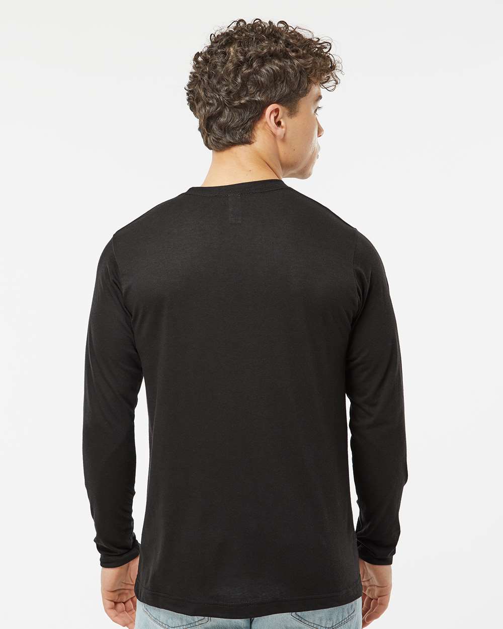 Unisex Poly-Rich Long Sleeve T-Shirt - OnModelBack - B30059502 - Black
