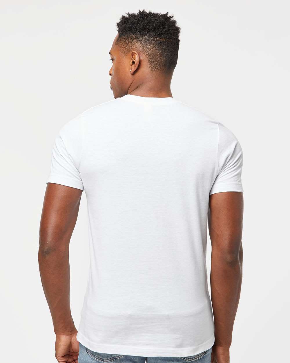 Men's Premium Cotton T-Shirt - OnModelBack - B10859002 - White