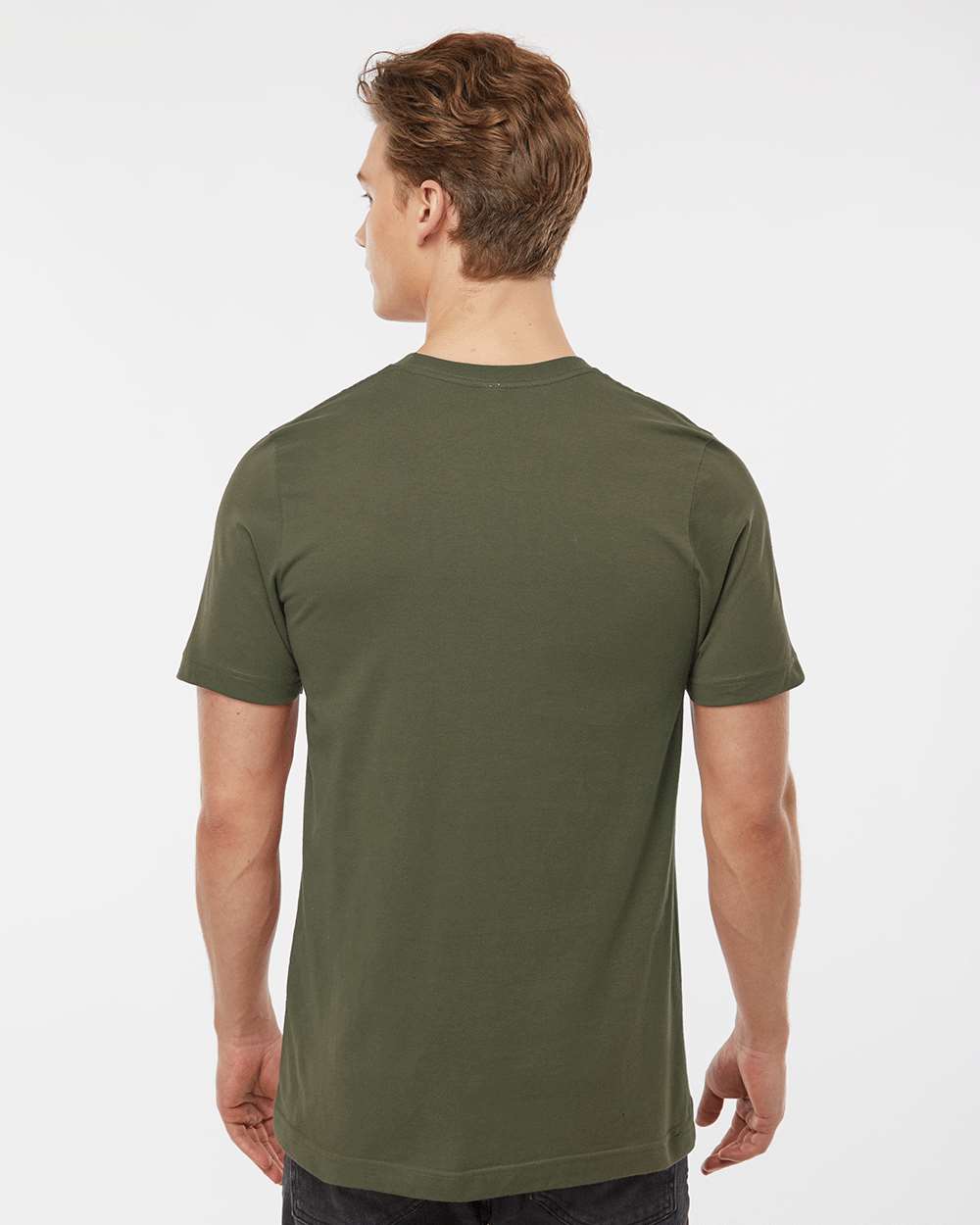 Men's Premium Cotton T-Shirt - OnModelBack - B10859112 - Olive