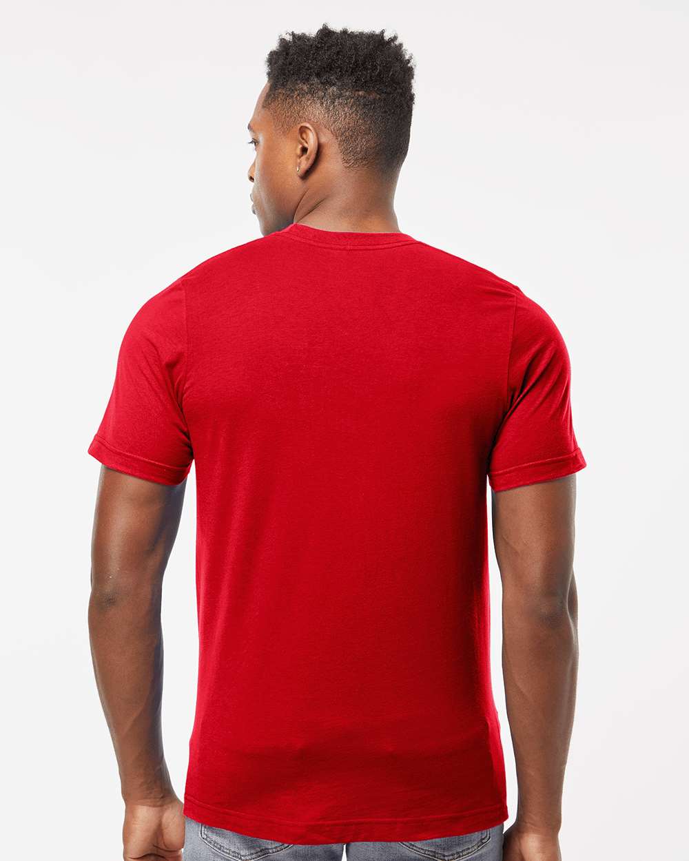 Men's Premium Cotton T-Shirt - OnModelBack - B10859132 - Red
