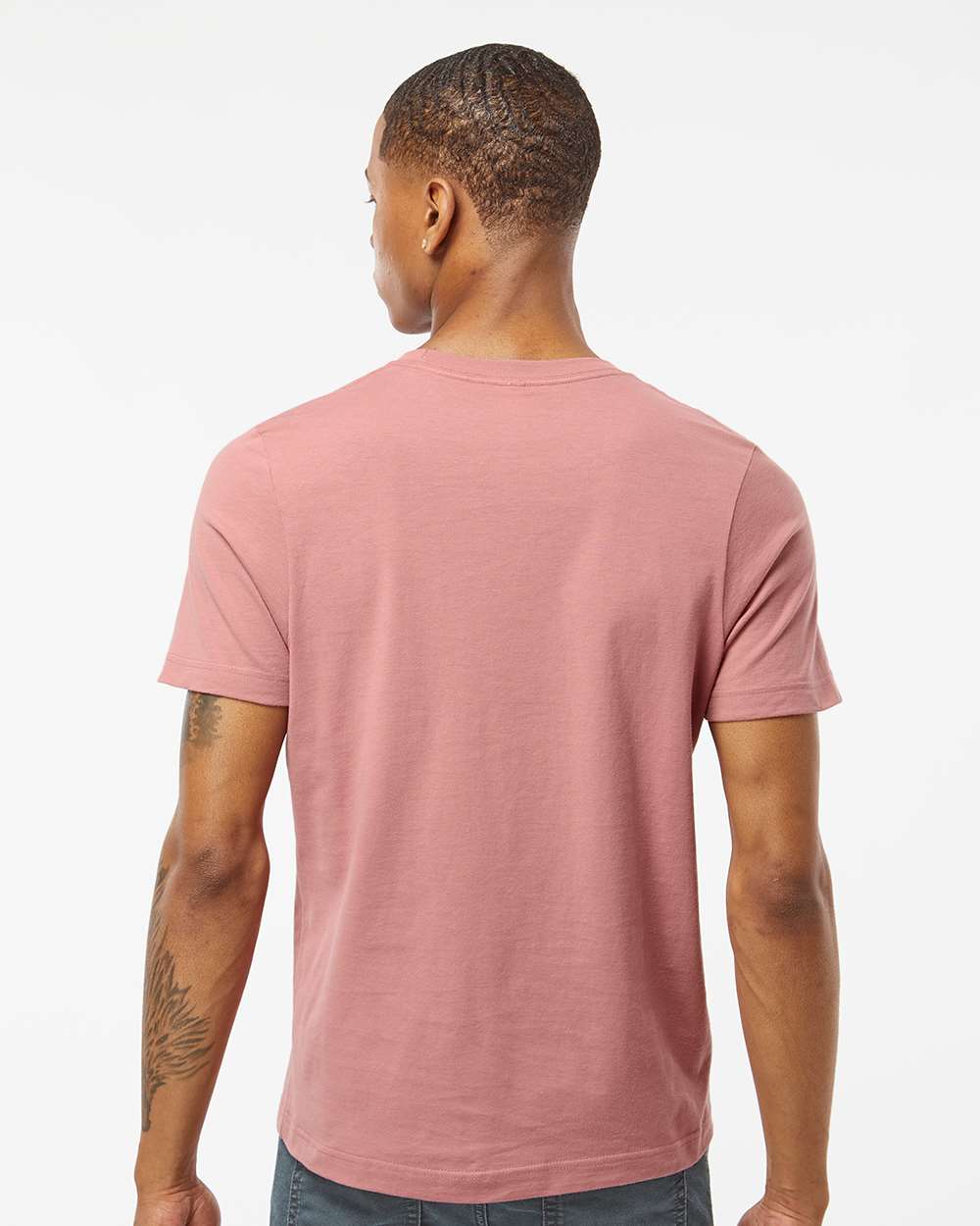 Men's Premium Cotton T-Shirt - OnModelBack - B10859302 - Mauve