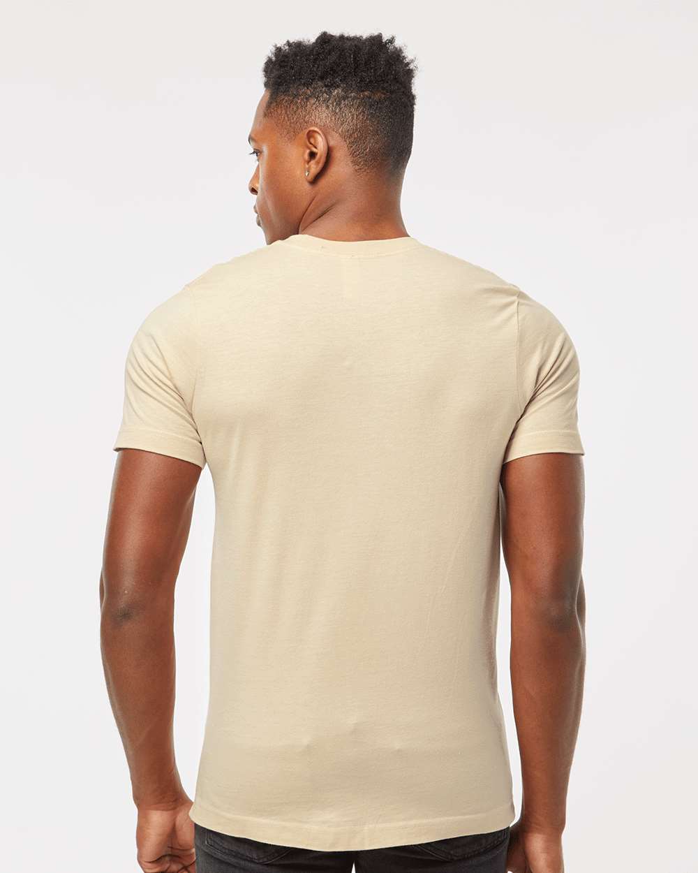 Men's Premium Cotton T-Shirt - OnModelBack - B10859402 - Buttercream