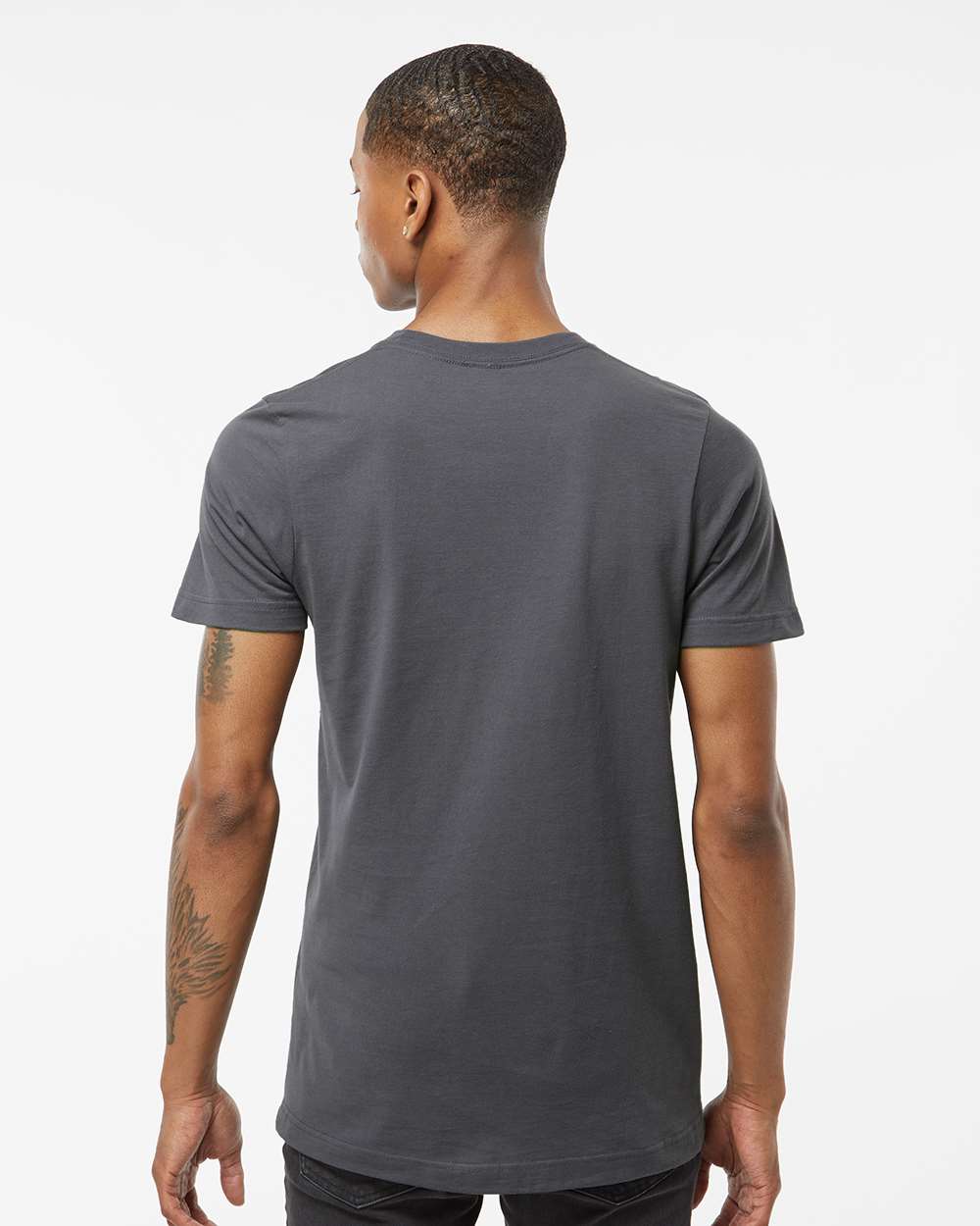 Men's Premium Cotton T-Shirt - OnModelBack - B10859592 - Charcoal