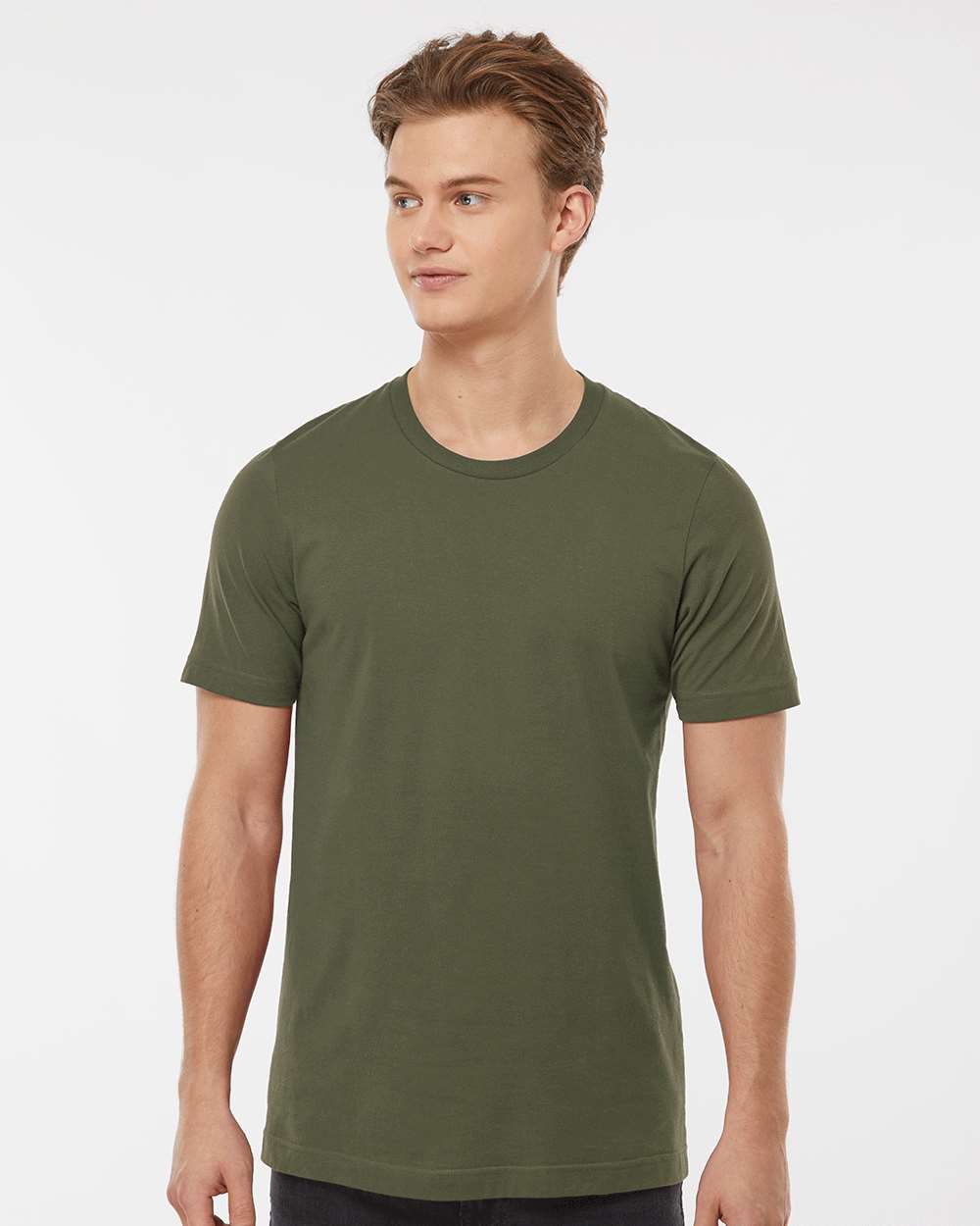 Men's Premium Cotton T-Shirt - OnModelFront - B10859112 - Olive