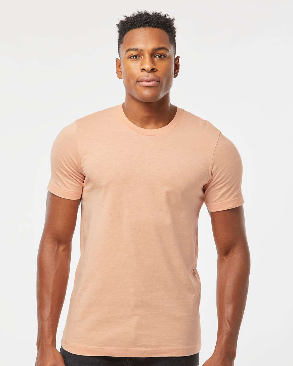 Men's Premium Cotton T-Shirt - OnModelFront - B10859122 - Peach