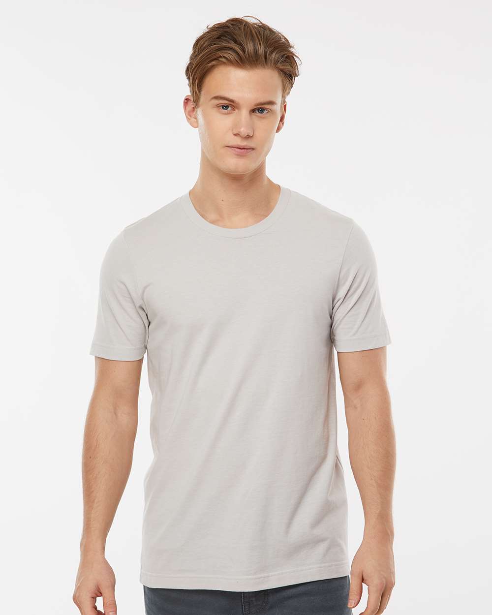 Men's Premium Cotton T-Shirt - OnModelFront - B10859352 - Silver