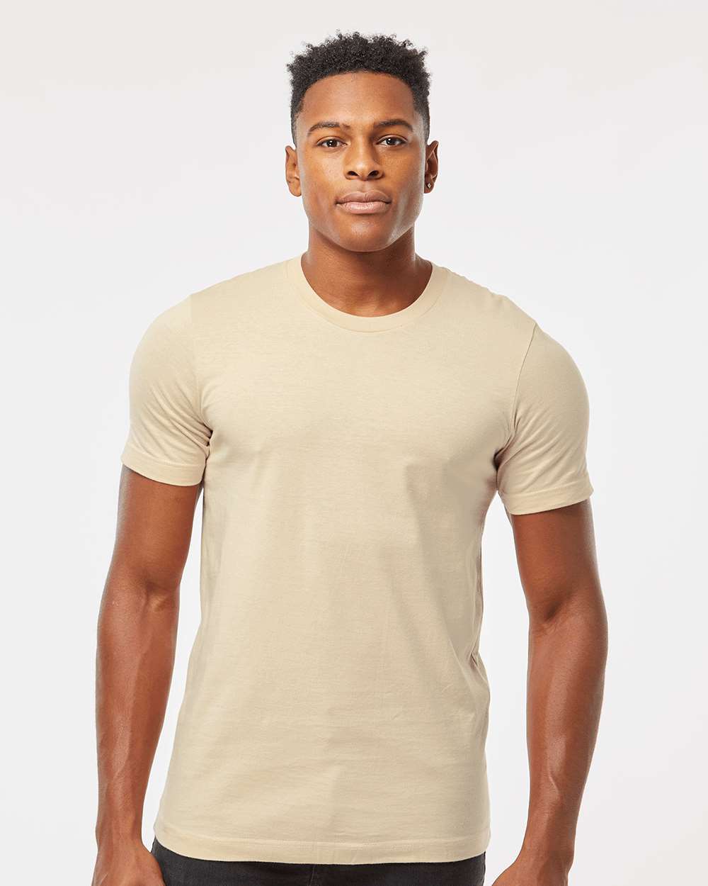 Men's Premium Cotton T-Shirt - OnModelFront - B10859402 - Buttercream