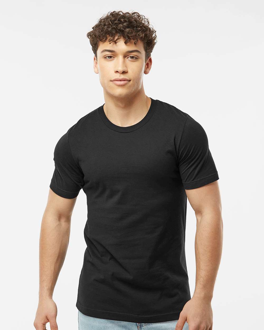 Men's Premium Cotton T-Shirt - OnModelFront - B10859502 - Black