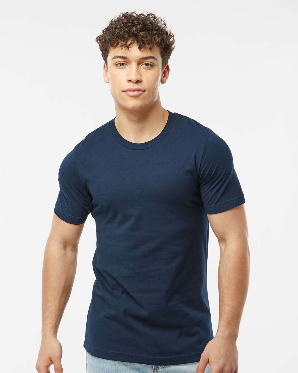 Men's Premium Cotton T-Shirt - OnModelFront - B10859652 - Navy