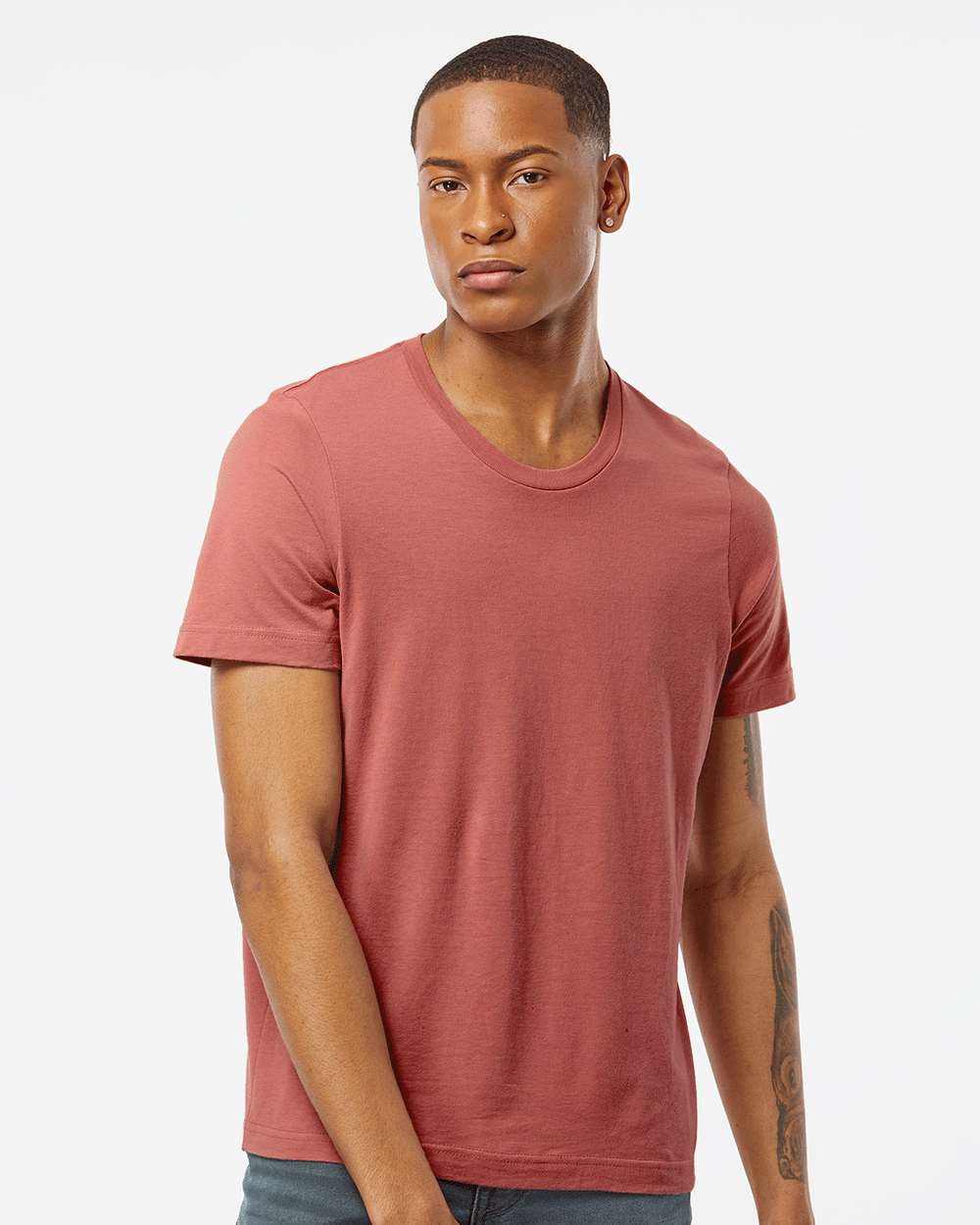 Men's Premium Cotton T-Shirt - OnModelFront - B10859662 - Terracotta