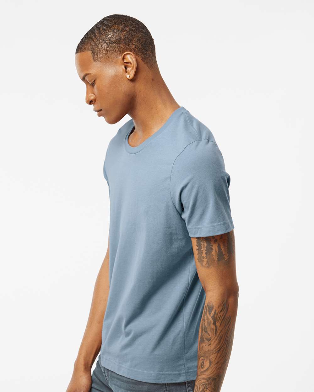 Men's Premium Cotton T-Shirt - OnModelSide - B10859052 - Slate