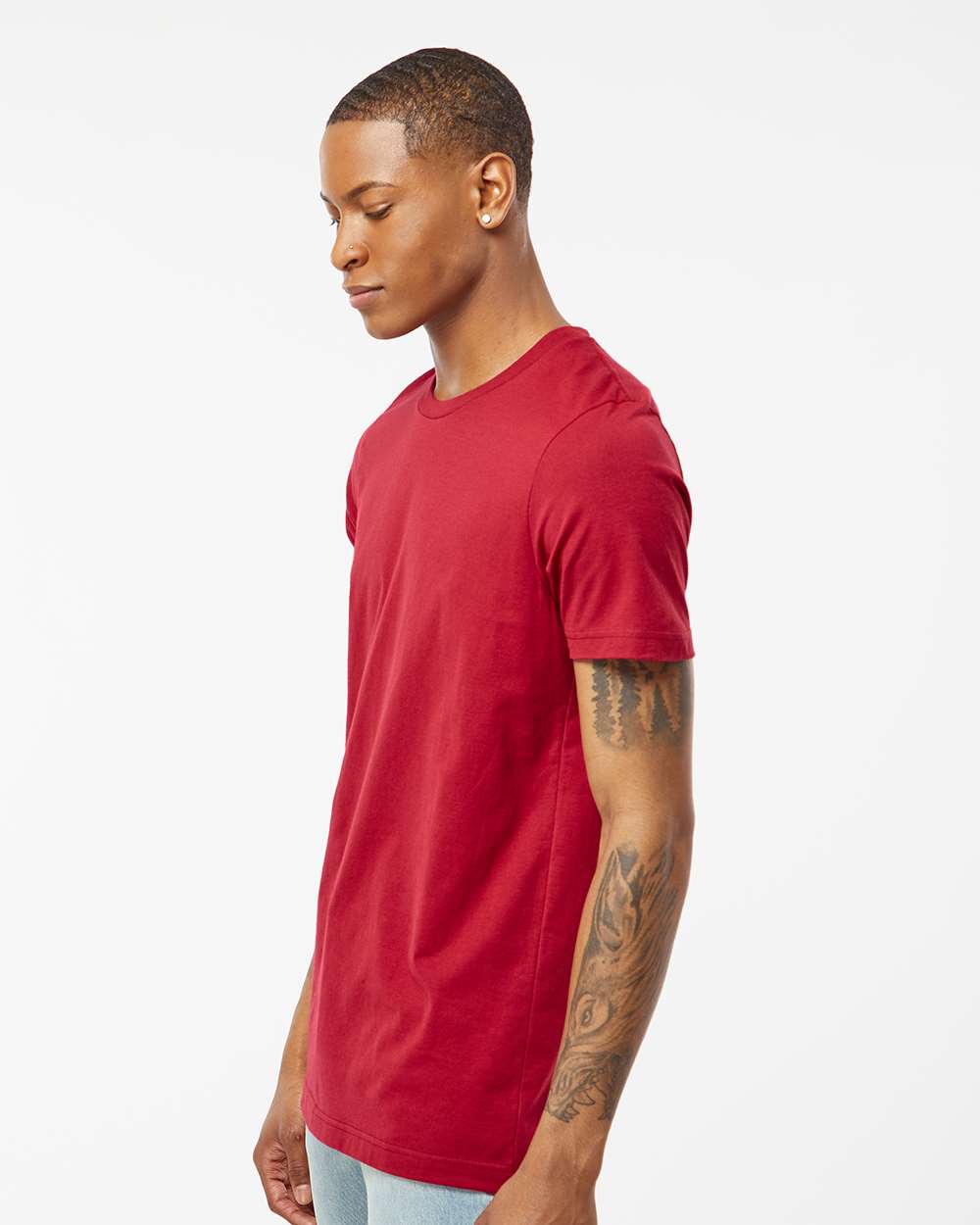 Men's Premium Cotton T-Shirt - OnModelSide - B10859103 - Cardinal