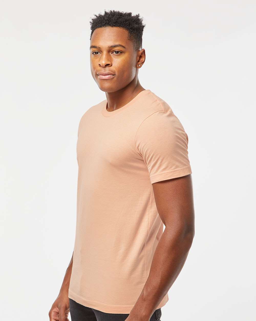 Men's Premium Cotton T-Shirt - OnModelSide - B10859122 - Peach