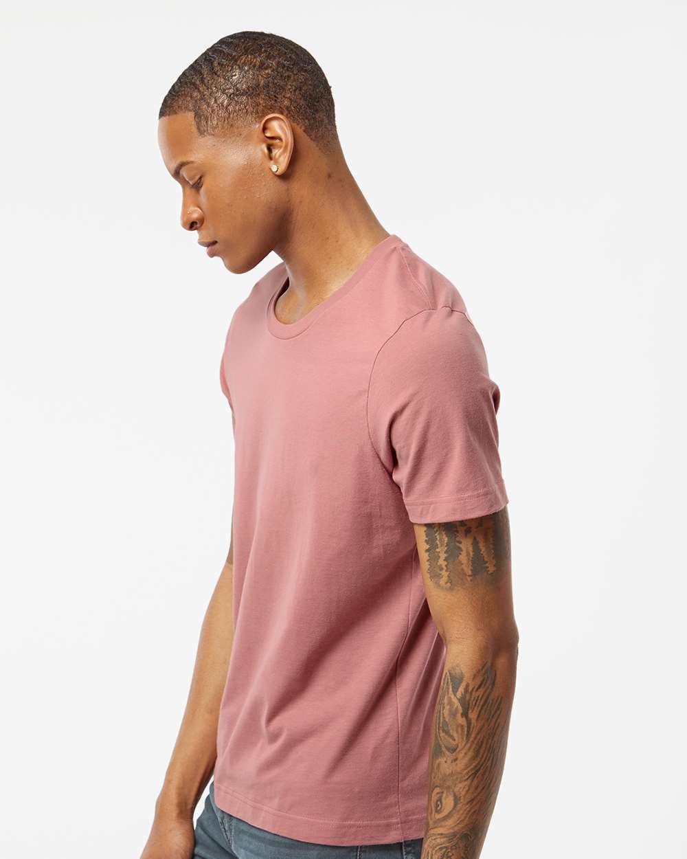 Men's Premium Cotton T-Shirt - OnModelSide - B10859302 - Mauve