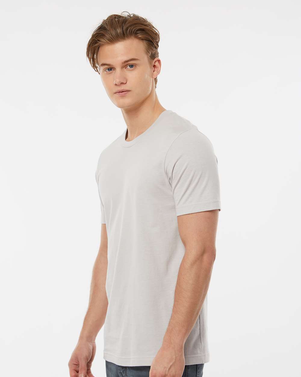 Men's Premium Cotton T-Shirt - OnModelSide - B10859352 - Silver