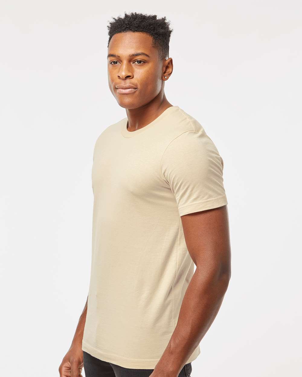 Men's Premium Cotton T-Shirt - OnModelSide - B10859402 - Buttercream