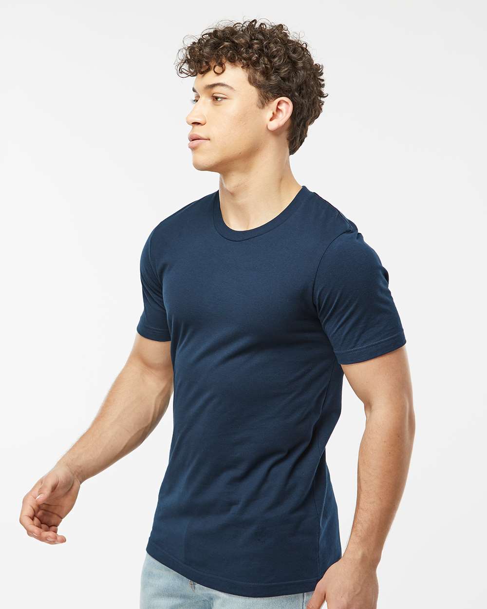 Men's Premium Cotton T-Shirt - OnModelSide - B10859652 - Navy