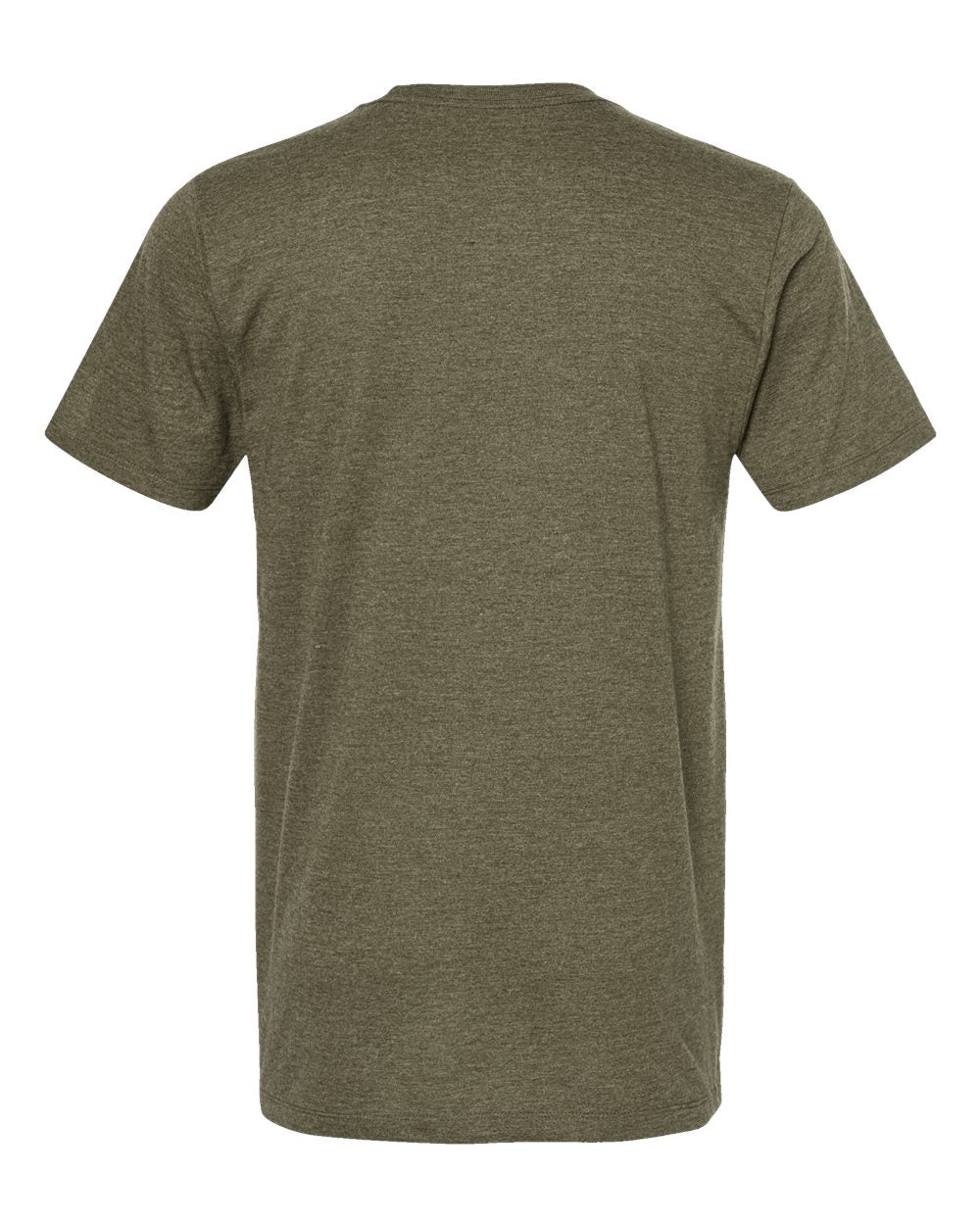 Men's Premium Cotton Blend T-Shirt - Back - B11059542 - Olive Heather