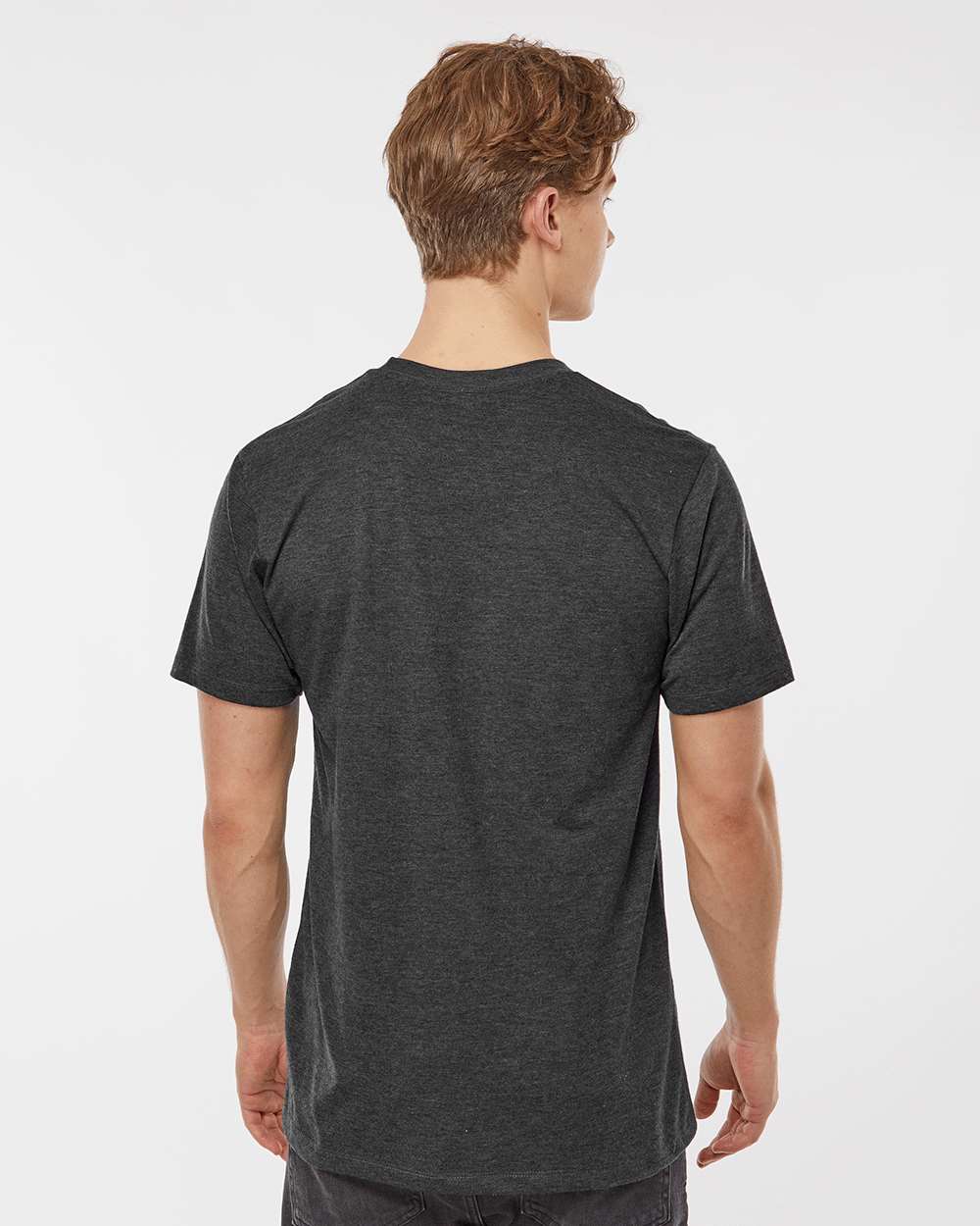 Men's Premium Cotton Blend T-Shirt - OnModelBack - B11059102 - Black Heather