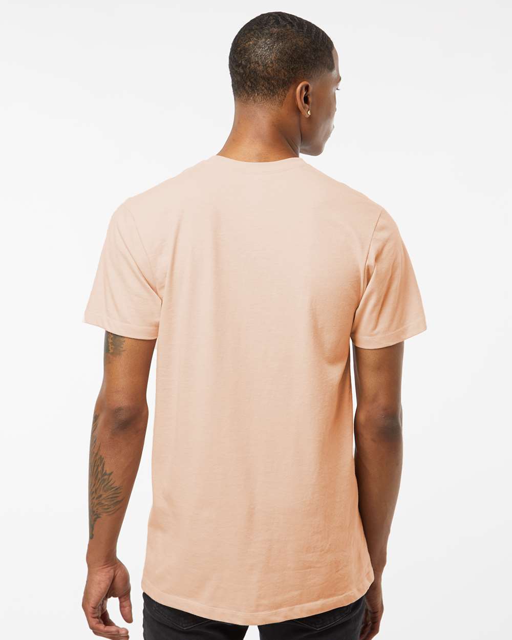 Men's Premium Cotton Blend T-Shirt - OnModelBack - B11059312 - Peach Heather