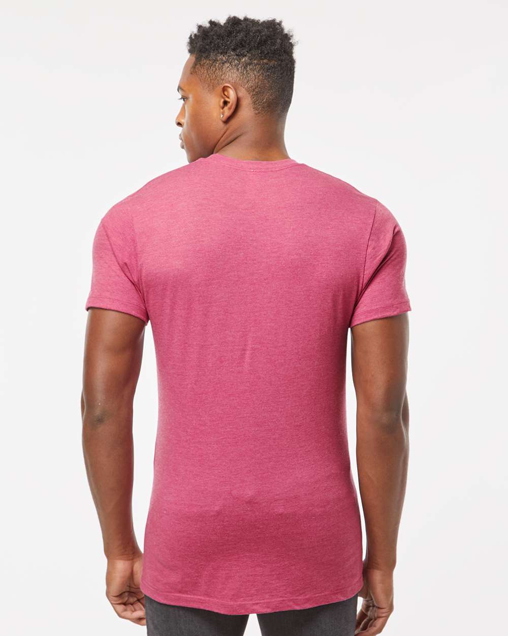 Men's Premium Cotton Blend T-Shirt - OnModelBack - B11059525 - Cactus Flower Heather