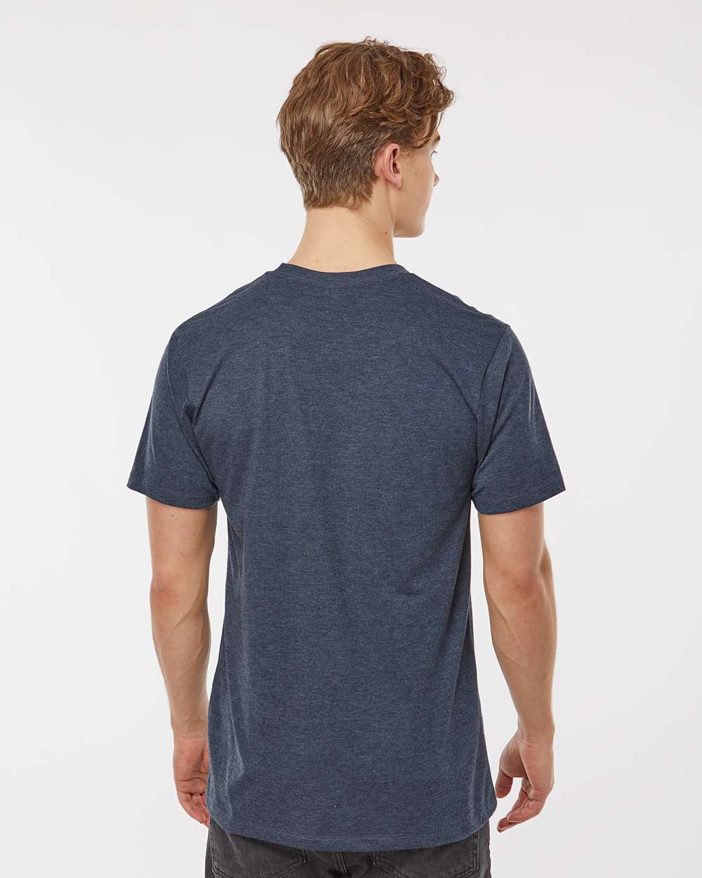 Men's Premium Cotton Blend T-Shirt - OnModelBack - B11059652 - Navy Heather