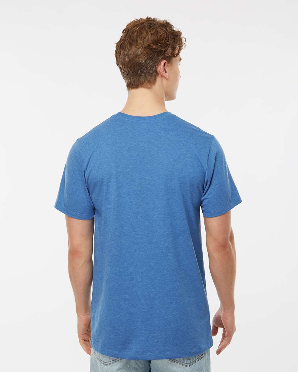 Men's Premium Cotton Blend T-Shirt - OnModelBack - B11059752 - Royal Heather