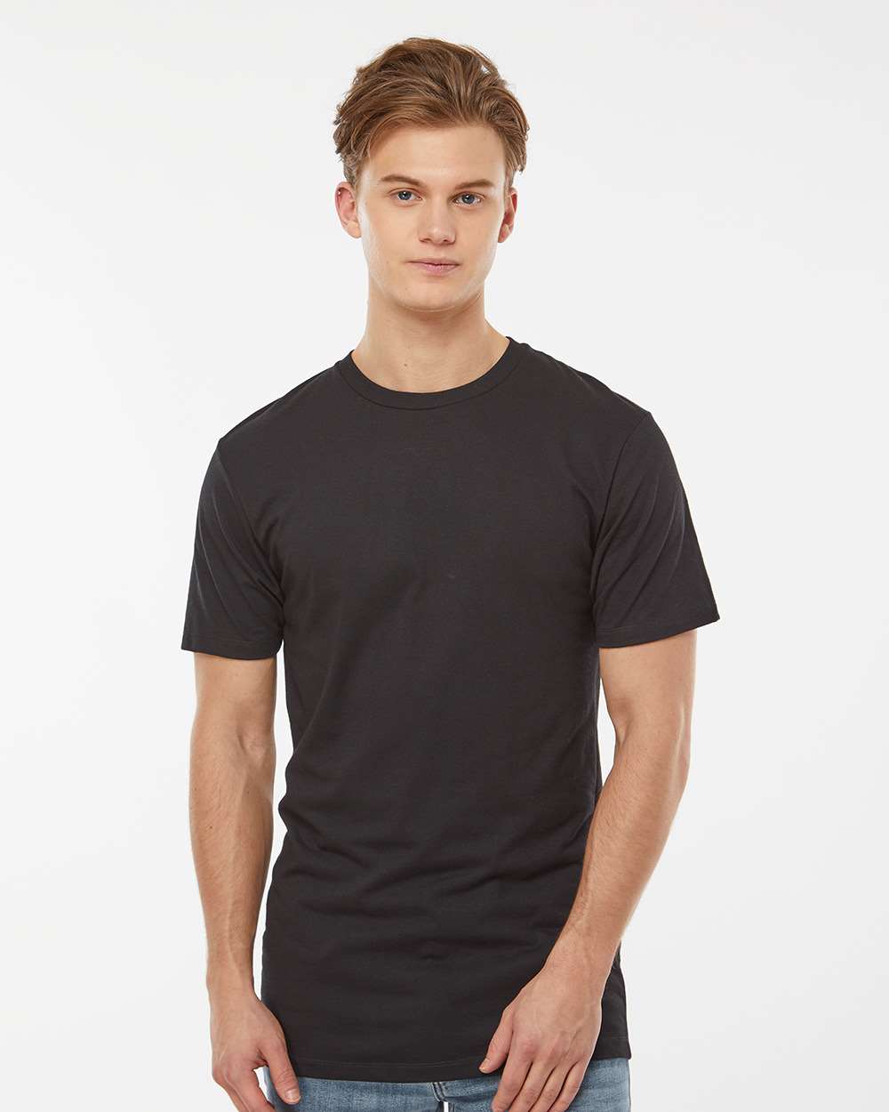 Men's Premium Cotton Blend T-Shirt - OnModelFront - B11059503 - Black
