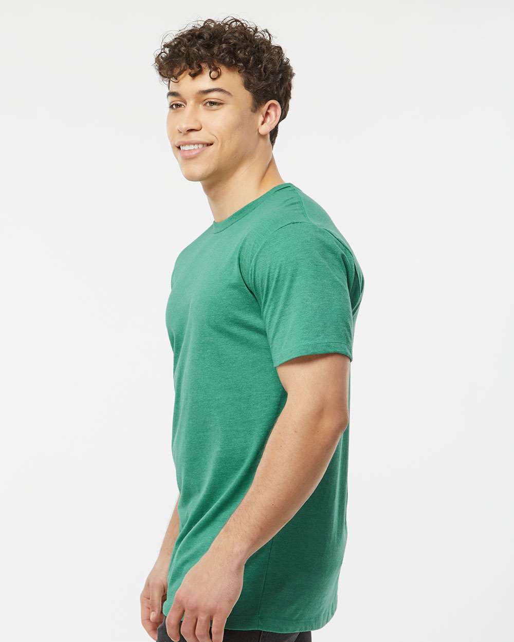 Men's Premium Cotton Blend T-Shirt - OnModelSide - B11059172 - Kelly Heather