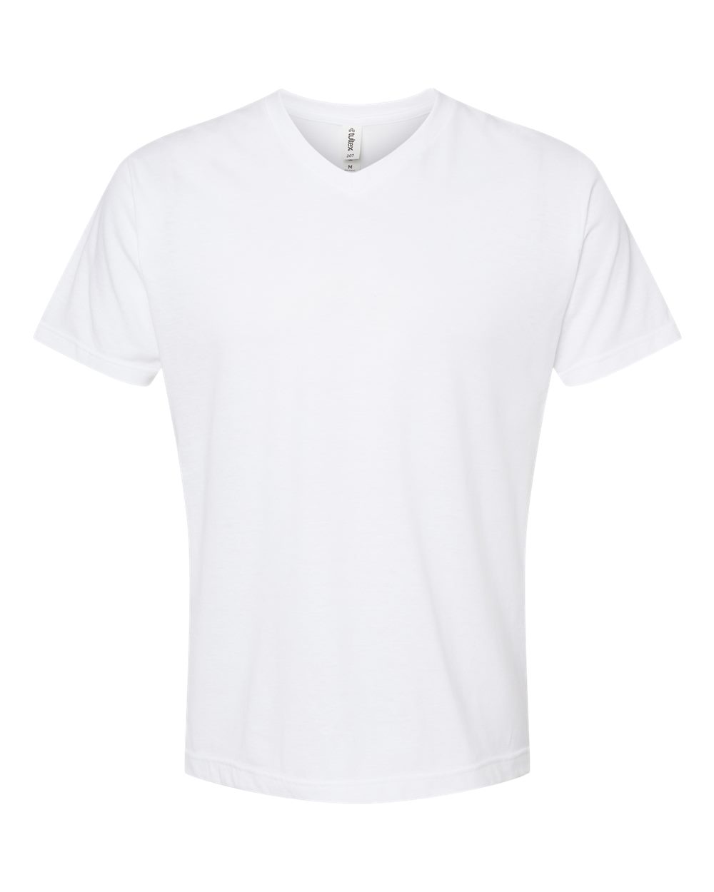 Men's Poly-Rich V-Neck T-Shirt - Front - B20059002 - White