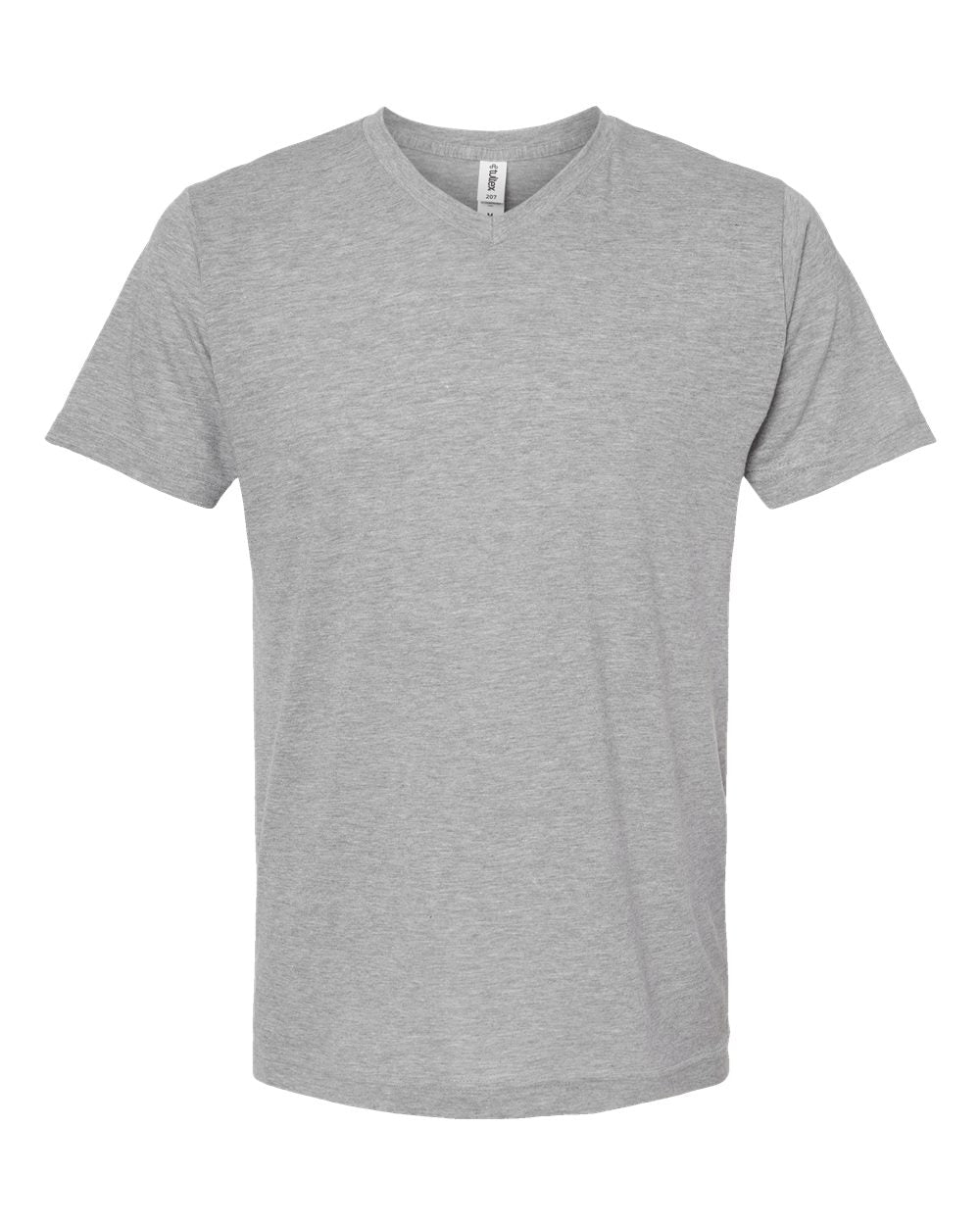 Men's Poly-Rich V-Neck T-Shirt - Front - B20059092 - Heather Grey