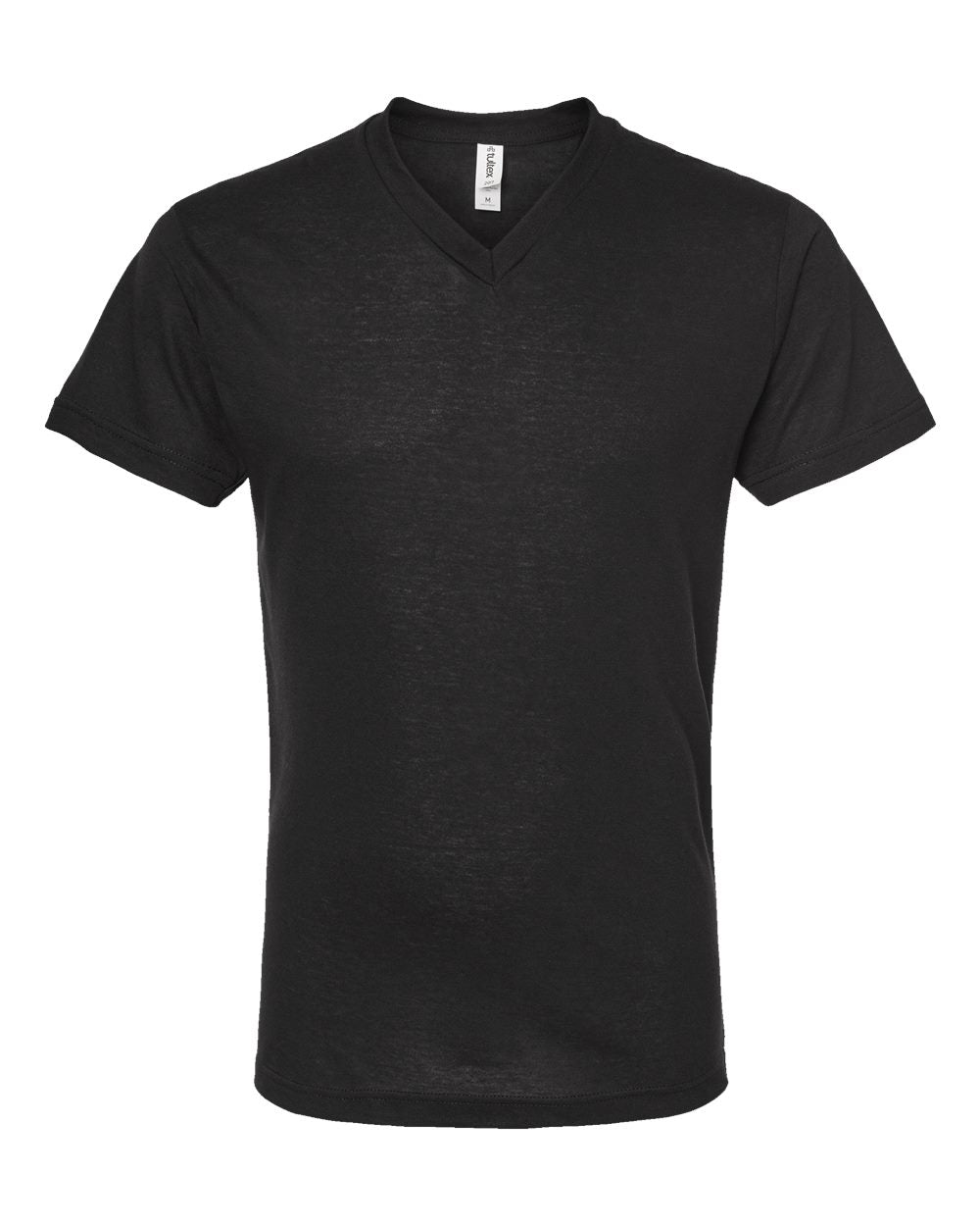 Men's Poly-Rich V-Neck T-Shirt - Front - B20059502 - Black