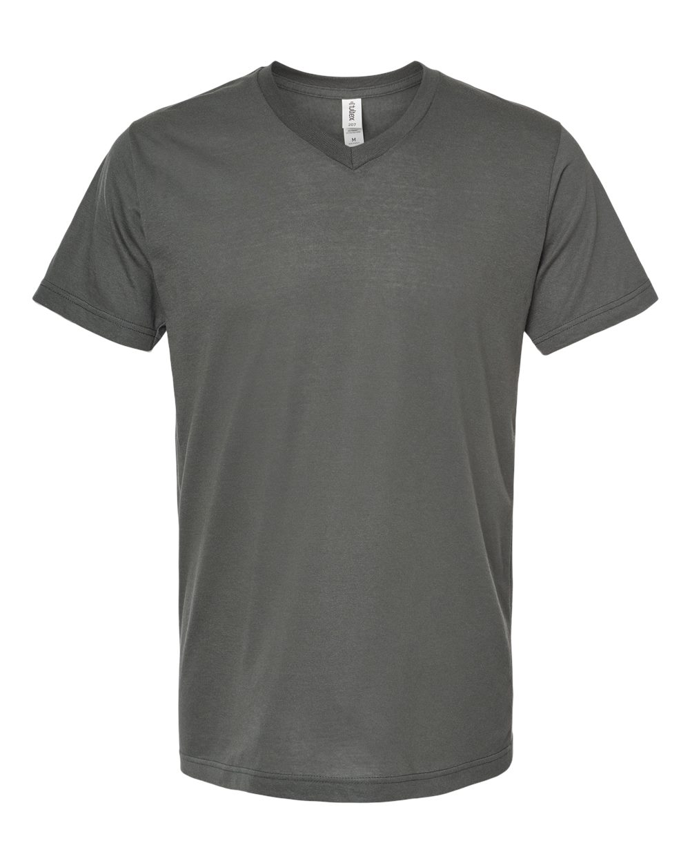 Men's Poly-Rich V-Neck T-Shirt - Front - B20059592 - Charcoal