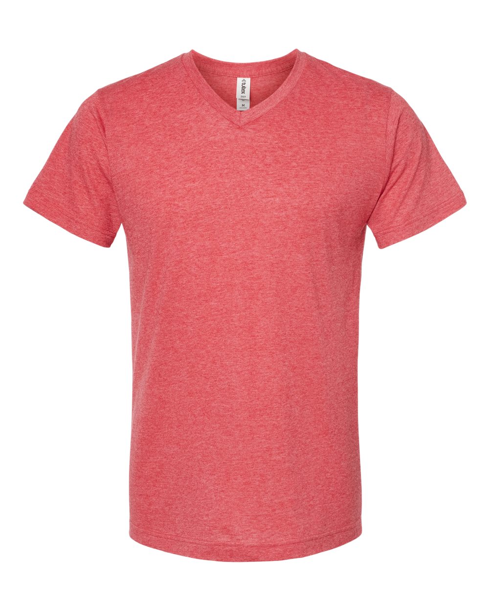 Men's Poly-Rich V-Neck T-Shirt - Front - B20059702 - Heather Red