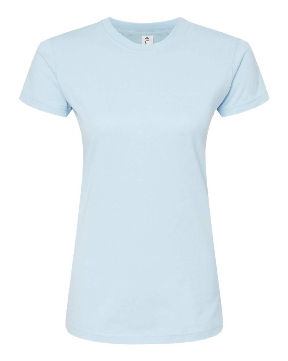 Women's Fine Jersey Slim Fit T-Shirt - Front - B20159252 - Baby Blue