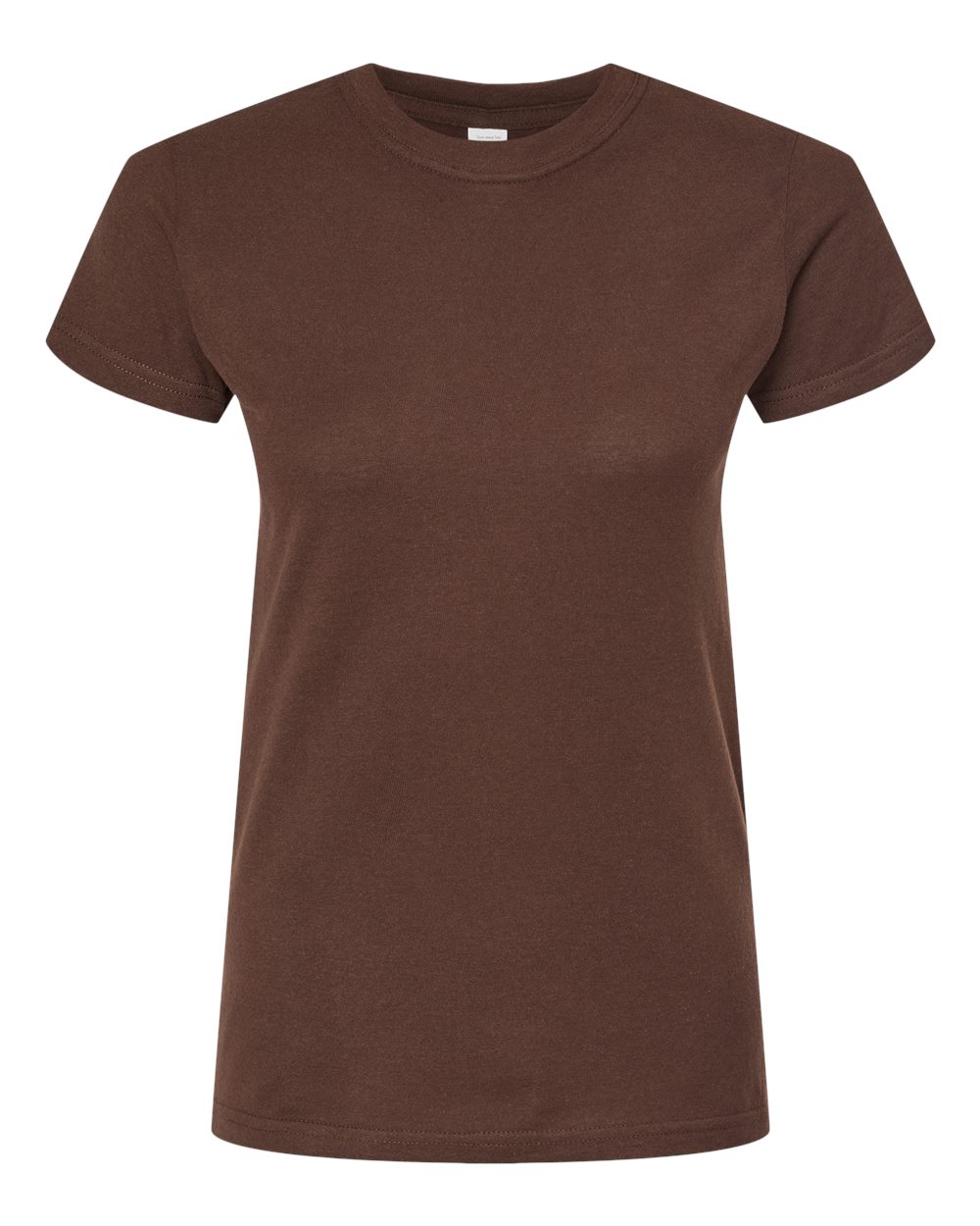 Women's Fine Jersey Slim Fit T-Shirt - Front - B20159602 - Brown