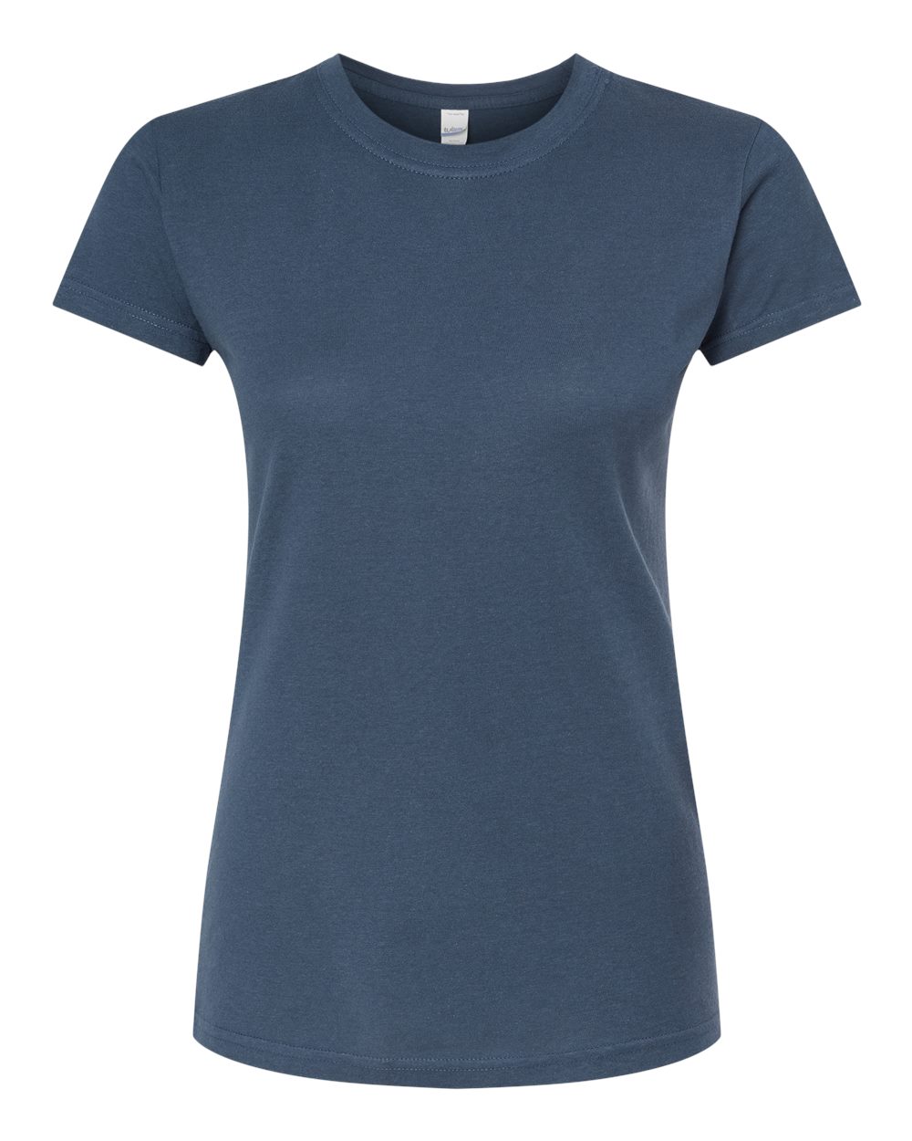 Women's Fine Jersey Slim Fit T-Shirt - Front - B20159682 - Indigo