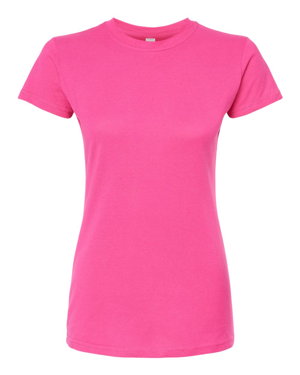 Women's Fine Jersey Slim Fit T-Shirt - Front - B20159692 - Fuchsia