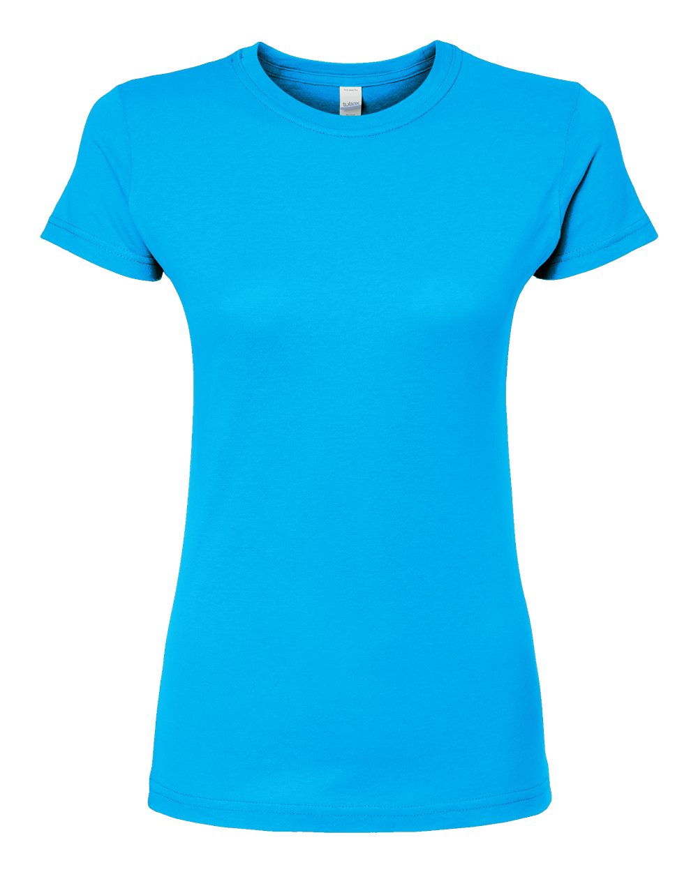 Women's Fine Jersey Slim Fit T-Shirt - Front - B20159782 - Turquoise