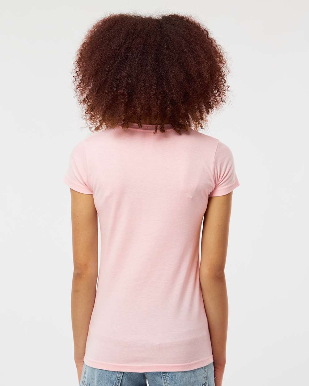 Women's Fine Jersey Slim Fit T-Shirt - OnModelBack - B20159122 - Pink