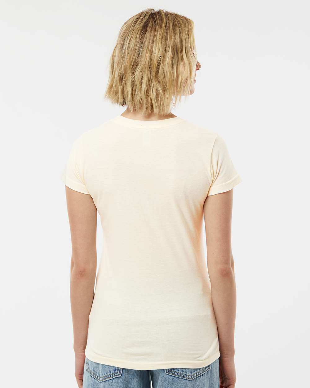 Women's Fine Jersey Slim Fit T-Shirt - OnModelBack - B20159242 - Natural